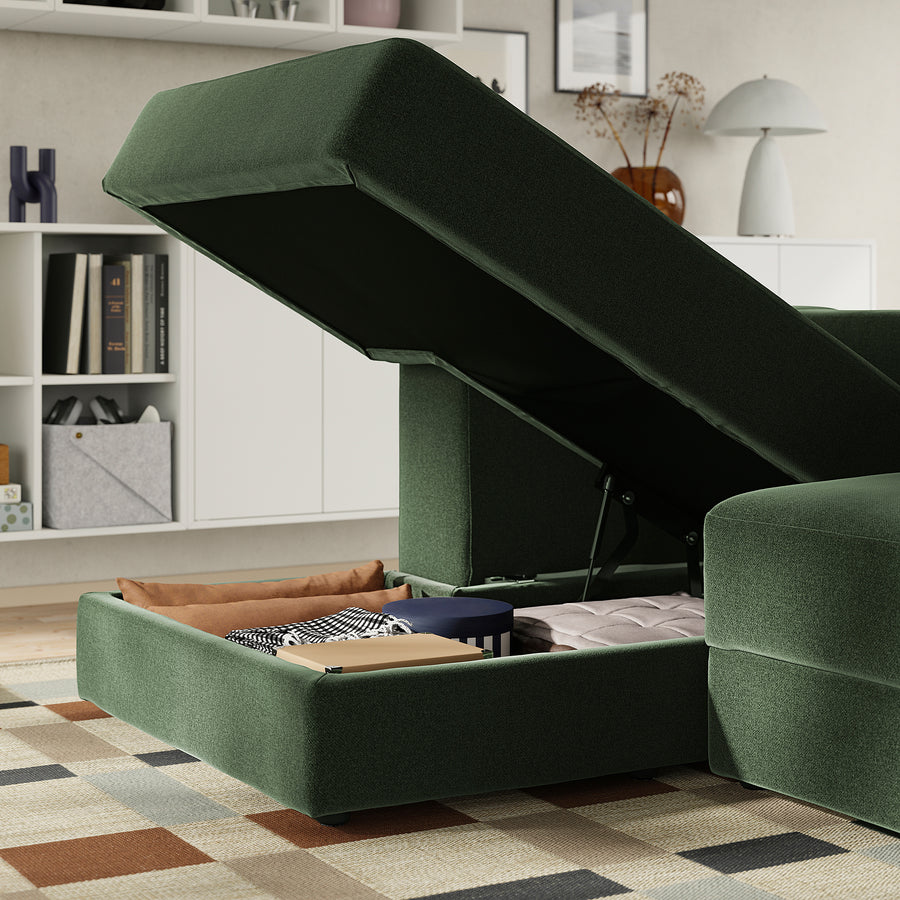 JÄTTEBO chaise longue modules, Johanneshov dark green, 229x71x160 cm