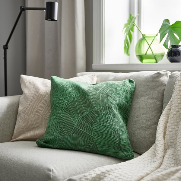 JÄTTEGRAN cushion cover, green, 50x50 cm