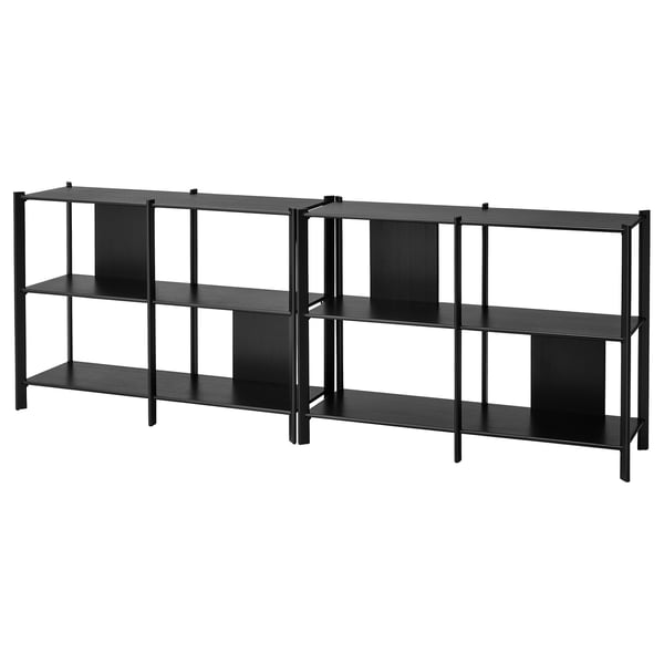 JÄTTESTA storage combination, black, 240x40x85 cm
