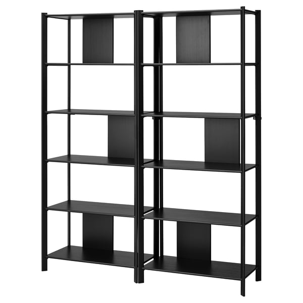JÄTTESTA storage combination, black, 160x40x195 cm