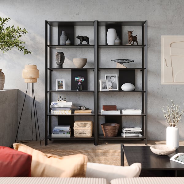 JÄTTESTA storage combination, black, 160x40x195 cm