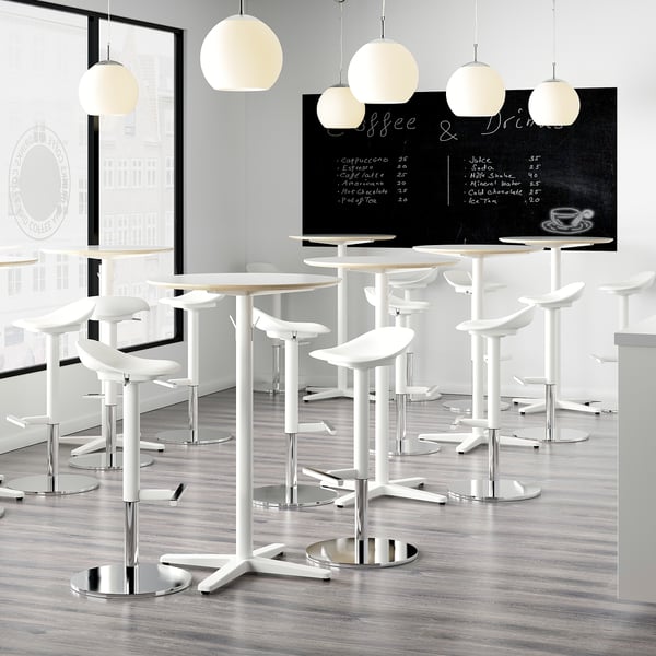 JANINGE bar stool, white, 76 cm
