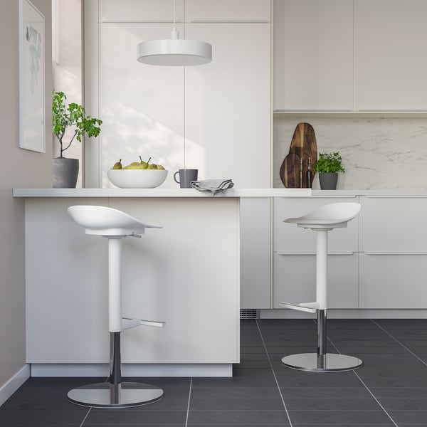 JANINGE bar stool, white, 76 cm