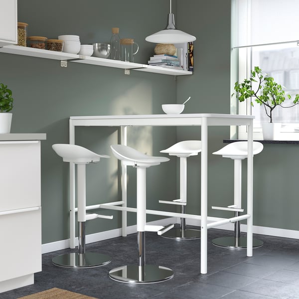 JANINGE bar stool, white, 76 cm