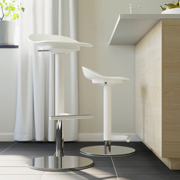 JANINGE bar stool, white, 76 cm