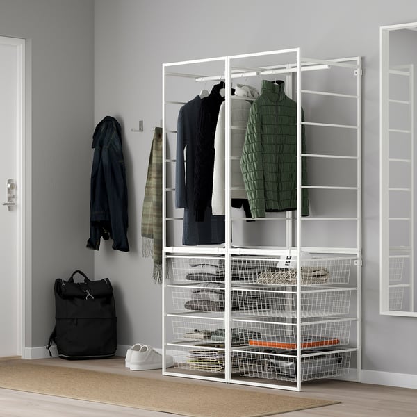 JONAXEL wardrobe combination, white, 99x51x173 cm