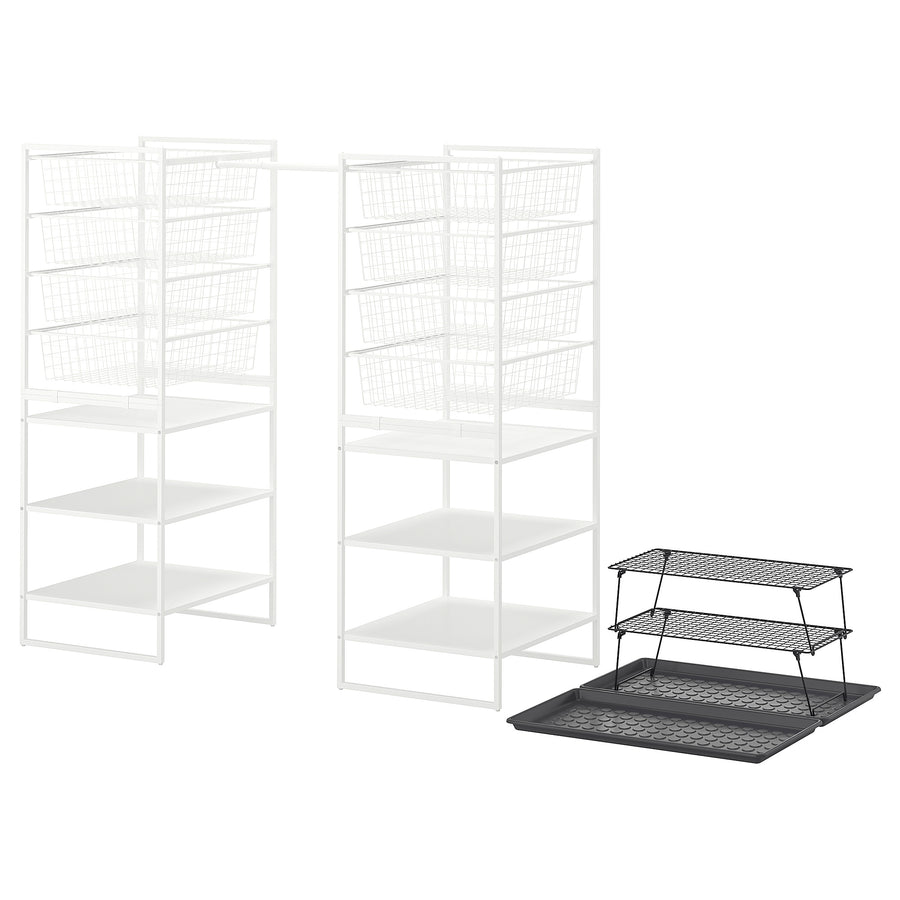 JONAXEL / GREJIG hallway furniture, set of 5, white/grey