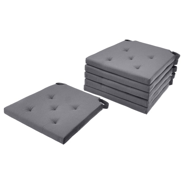 JUSTINA chair pad, grey, 35 cm, 6 pack