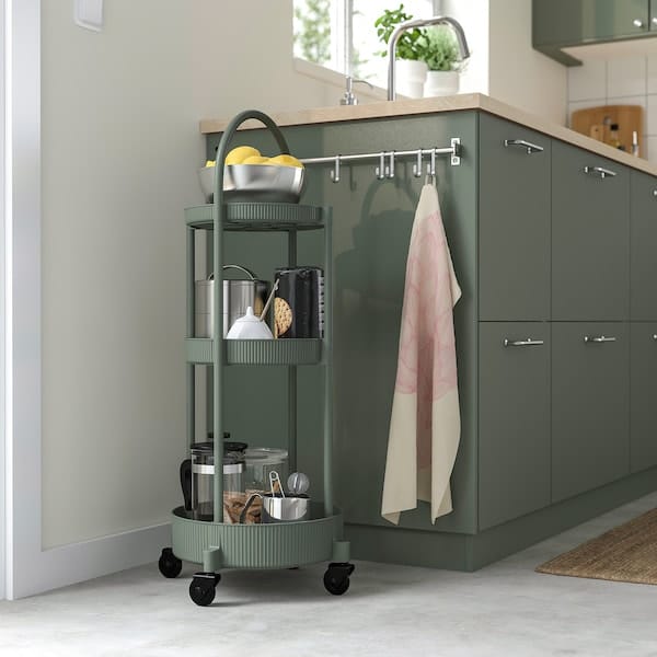 Ikea JUTTERSBO - Trolley, grey-green, 36x36 cm