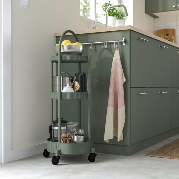 JUTTERSBO trolley, grey-green, 36x36 cm