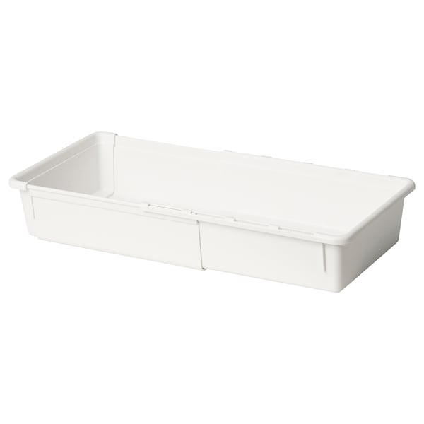 KACKLA extendable box, white, 25-38x19 cm
