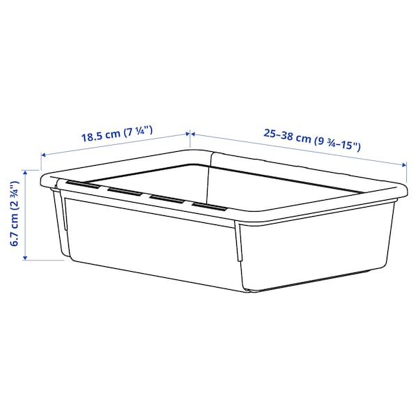 Ikea KACKLA - Extendable box, white, 25-38x19 cm