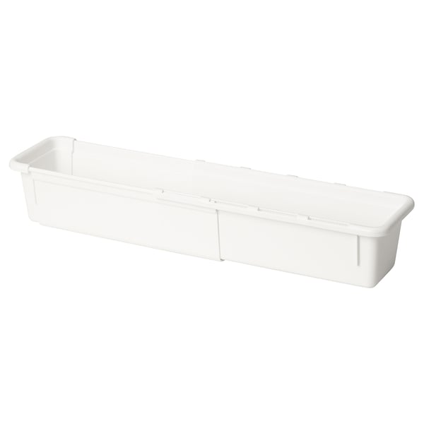 KACKLA extendable box, white, 25-38x9 cm