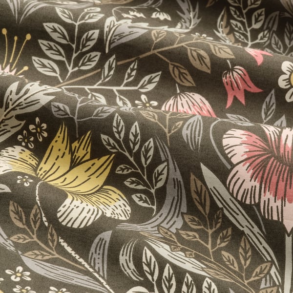 KÄRRDUNÖRT duvet cover and pillowcase, dark green/multicolour, 150x200/50x80 cm