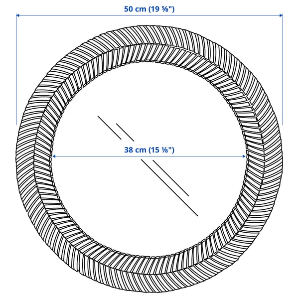 KAFFETRÄD mirror, rattan, 50 cm