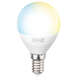 KAJPLATS LED bulb E14 806 lumen, smart white spectrum/globe/opal white, 45 mm