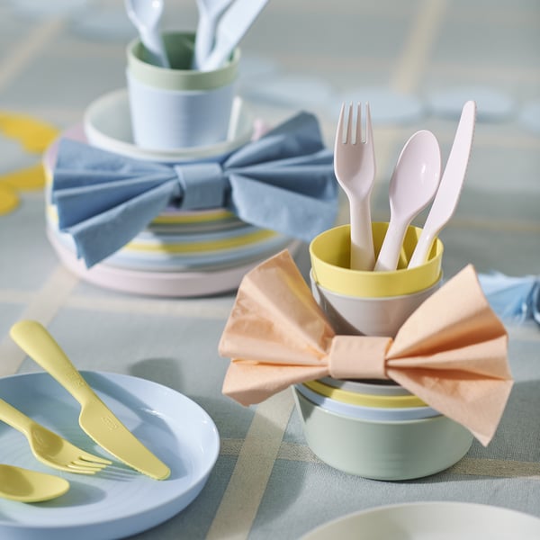 KALAS 18-piece cutlery set, mixed colours