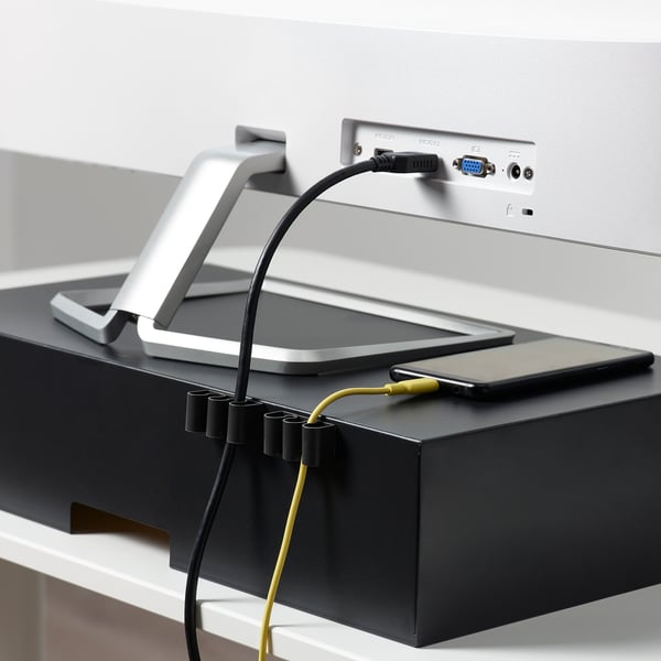 KALKSTUFF cable holder, set of 3, dark grey