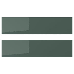 KALLARP drawer front, high-gloss dark grey-green, 40x10 cm, 2 pack