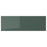 KALLARP drawer front, high-gloss dark grey-green, 60x20 cm