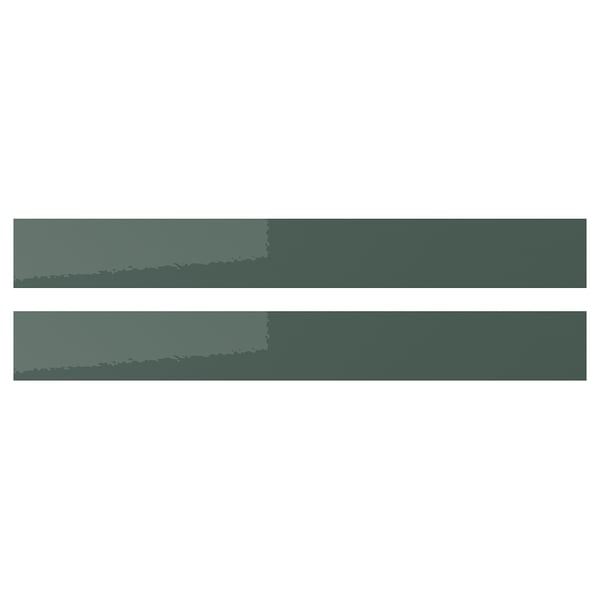 KALLARP drawer front, high-gloss dark grey-green, 80x10 cm, 2 pack