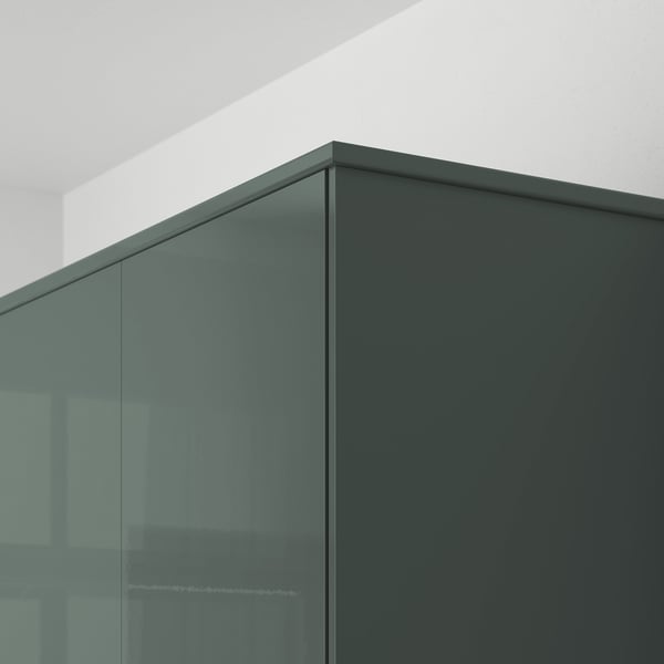 KALLARP deco strip, high-gloss dark grey-green, 221 cm