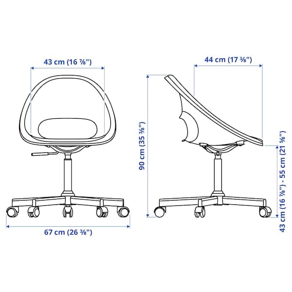 Ikea KALLAX / ELDBERGET - Desk and chair, white/dark grey black