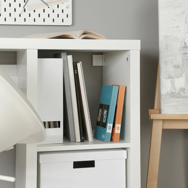 KALLAX / ELDBERGET desk and chair, white/dark grey black