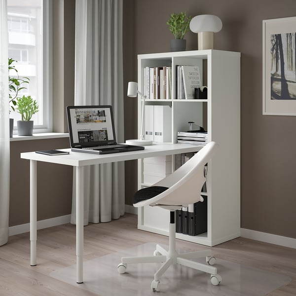 KALLAX / LAGKAPTEN desk combination, white, 77x159x147 cm