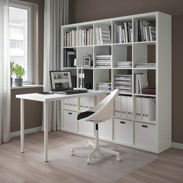 KALLAX / LAGKAPTEN desk combination, white, 182x159x182 cm