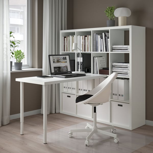 KALLAX / LAGKAPTEN desk combination, white, 147x159x147 cm
