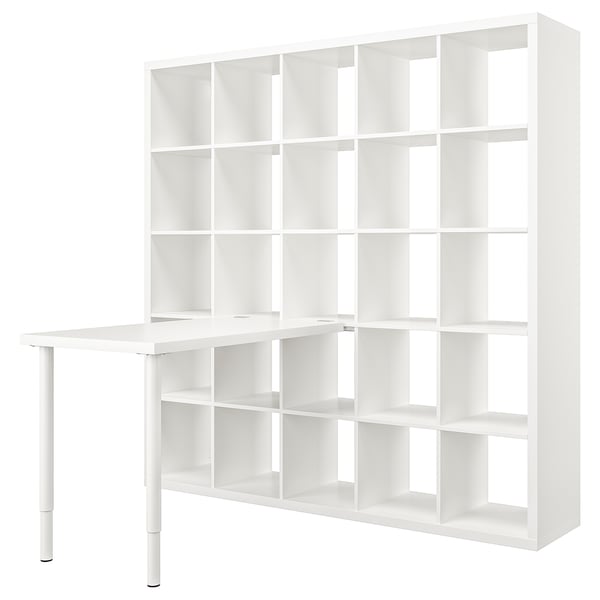 KALLAX / LINNMON desk combination, white, 182x139x182 cm