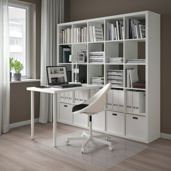 KALLAX / LINNMON desk combination, white, 182x139x182 cm