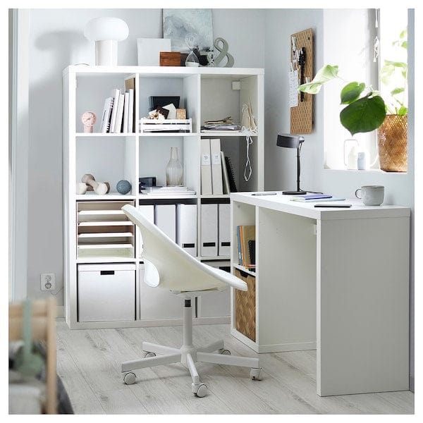 Ikea KALLAX / LOBERGET - Desk and chair, white