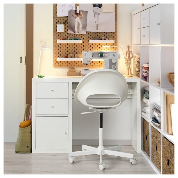 Ikea KALLAX / LOBERGET - Desk and chair, white