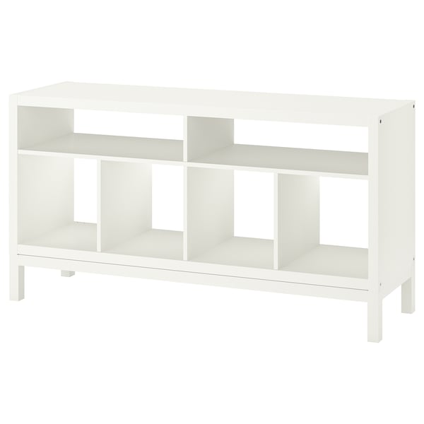 KALLAX tv bench with underframe, white, 147x39x78 cm