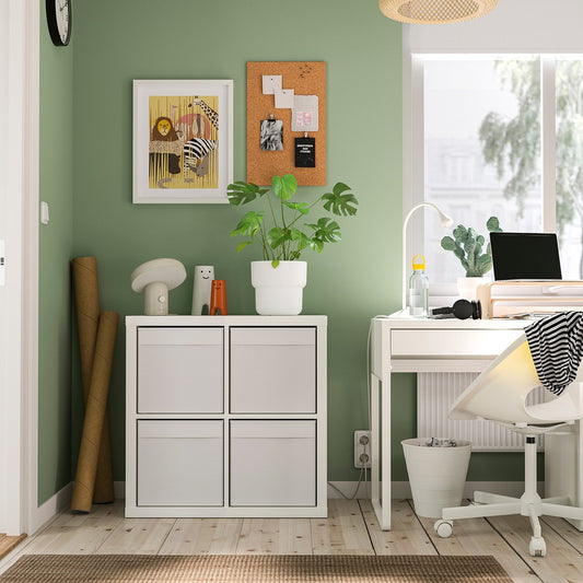 KALLAX shelving unit, white/Dröna white, 77x39x77 cm