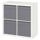 KALLAX shelving unit, white/Dröna dark grey, 77x39x77 cm