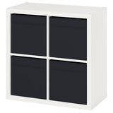 KALLAX shelving unit, white/Dröna black, 77x39x77 cm