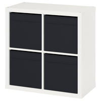 KALLAX shelving unit, white/Dröna black, 77x39x77 cm
