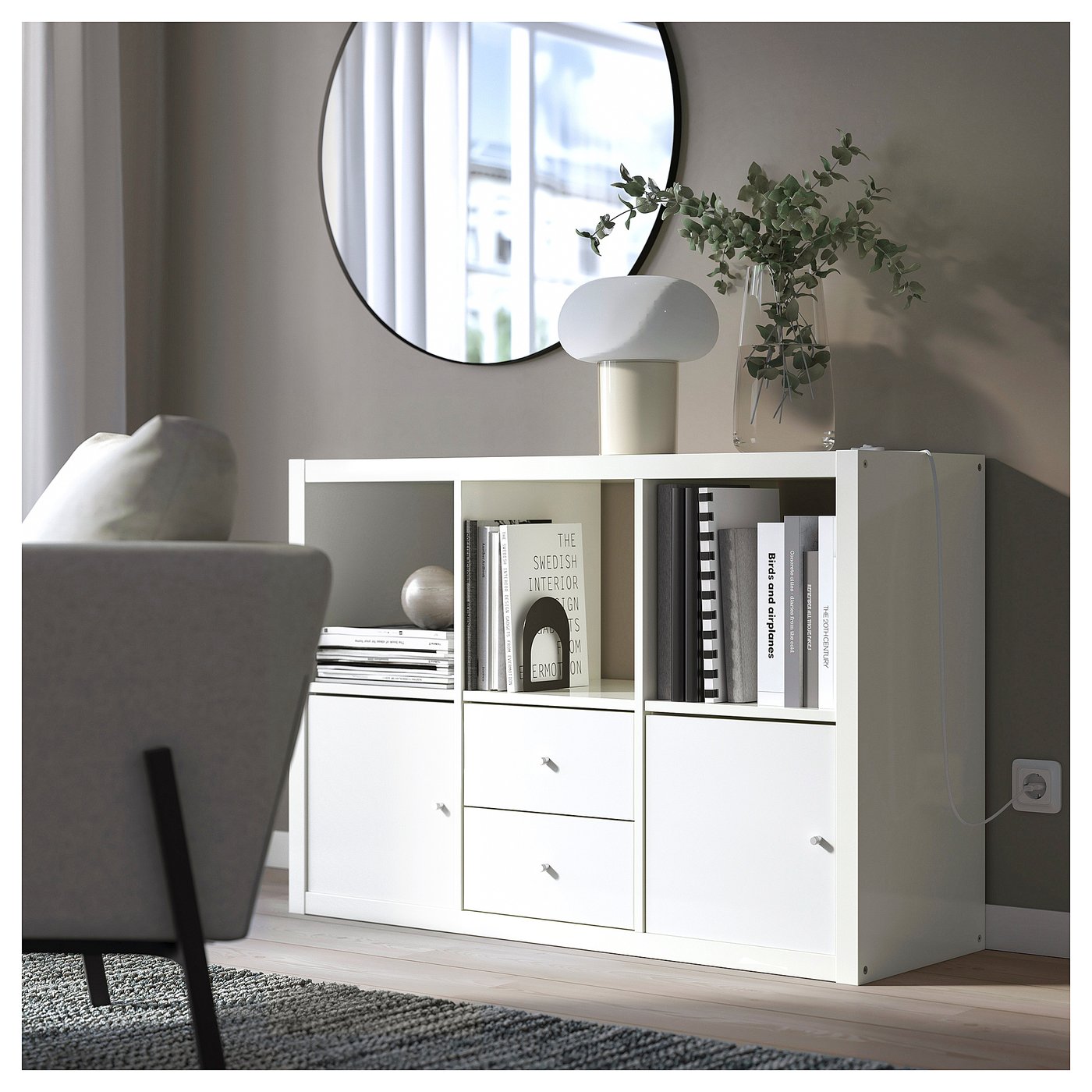 KALLAX shelving unit, white, 77x112 cm