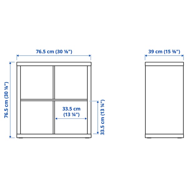 KALLAX shelving unit, with 2 doors/with 2 shelf inserts white, 77x77 cm