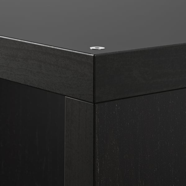 KALLAX shelving unit with underframe, black-brown/black, 77x94 cm