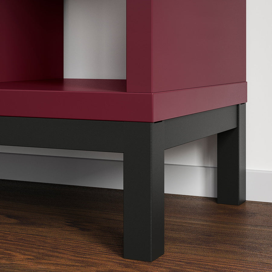 KALLAX shelving unit with underframe, brown-red/black, 77x39x164 cm