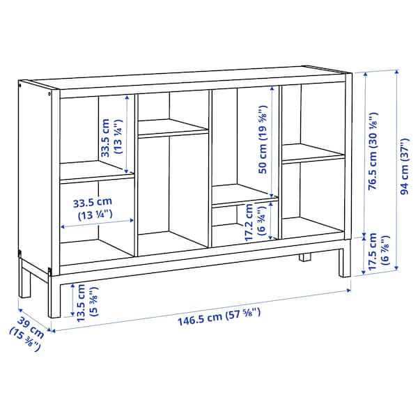 Ikea KALLAX - Shelving unit with underframe, dark green/black, 147x39x94 cm