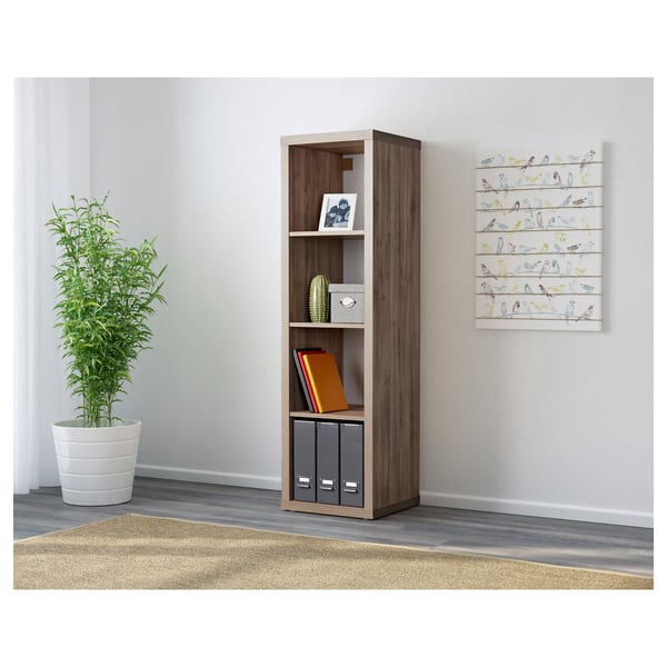 KALLAX shelving unit, walnut effect light grey, 42x147 cm