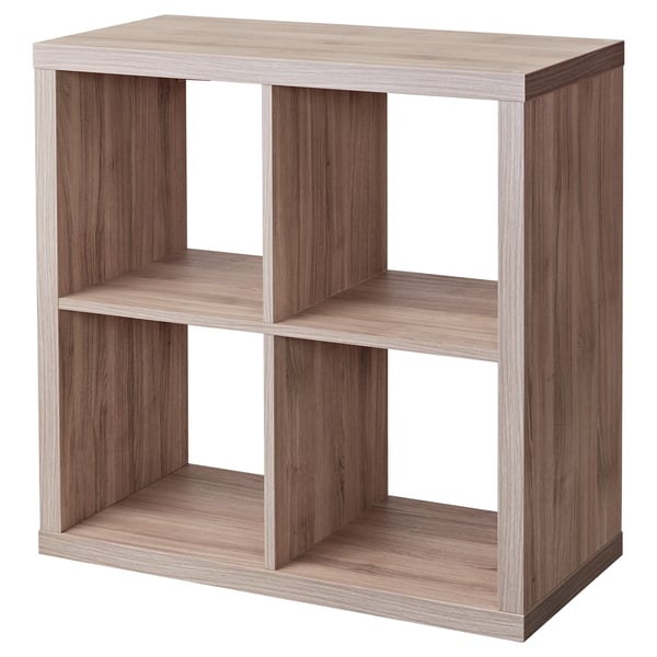 KALLAX shelving unit, walnut effect light grey, 77x77 cm