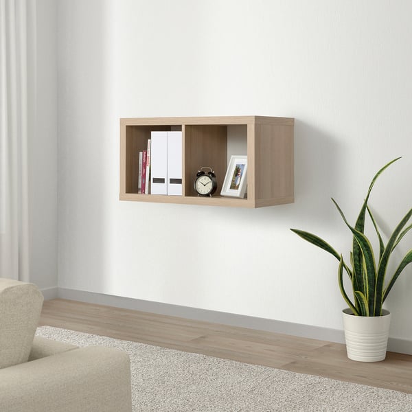 KALLAX shelving unit, white stained oak effect, 77x41 cm