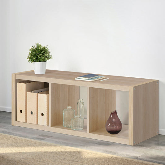 KALLAX shelving unit, white stained oak effect, 42x112 cm