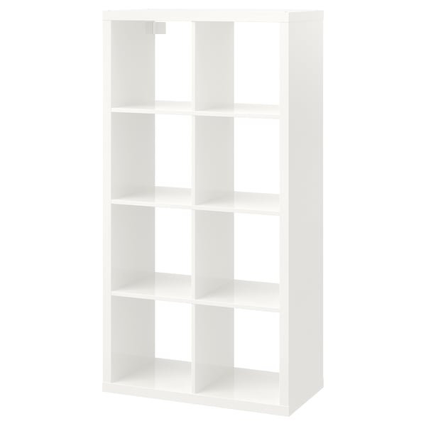 KALLAX shelving unit, high-gloss white, 77x147 cm